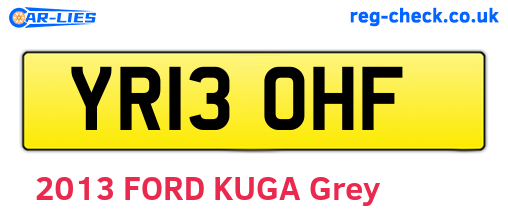 YR13OHF are the vehicle registration plates.
