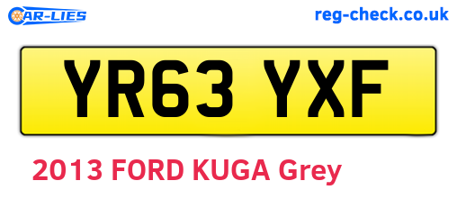 YR63YXF are the vehicle registration plates.