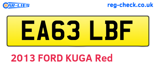 EA63LBF are the vehicle registration plates.