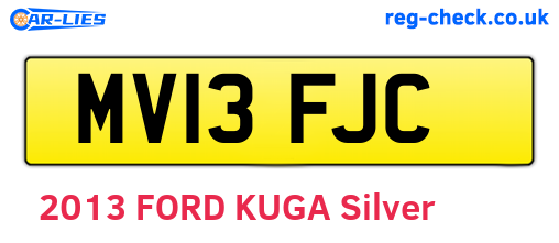MV13FJC are the vehicle registration plates.