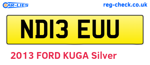 ND13EUU are the vehicle registration plates.