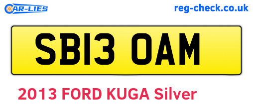 SB13OAM are the vehicle registration plates.