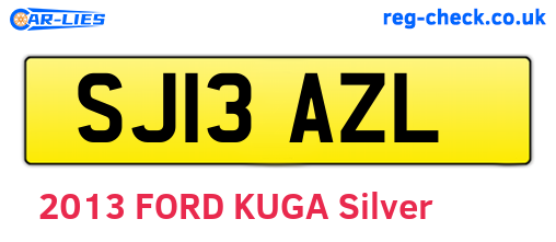 SJ13AZL are the vehicle registration plates.