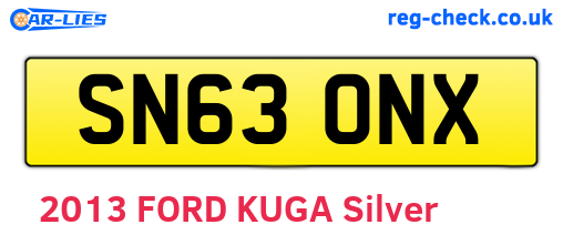 SN63ONX are the vehicle registration plates.