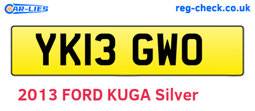 YK13GWO are the vehicle registration plates.
