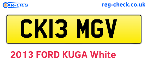 CK13MGV are the vehicle registration plates.