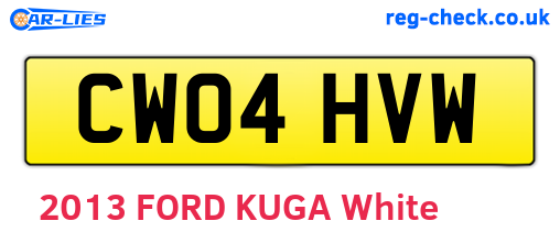 CW04HVW are the vehicle registration plates.