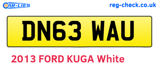 DN63WAU are the vehicle registration plates.