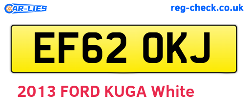EF62OKJ are the vehicle registration plates.