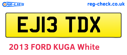 EJ13TDX are the vehicle registration plates.