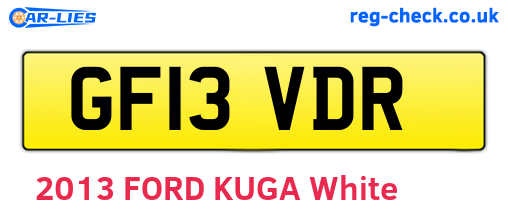 GF13VDR are the vehicle registration plates.