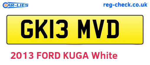 GK13MVD are the vehicle registration plates.