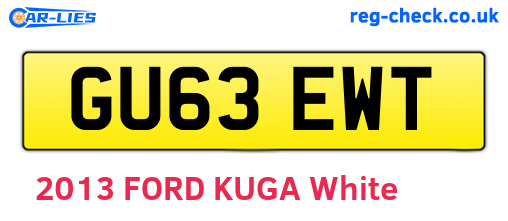 GU63EWT are the vehicle registration plates.