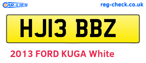 HJ13BBZ are the vehicle registration plates.