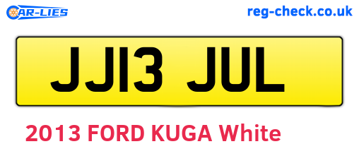 JJ13JUL are the vehicle registration plates.