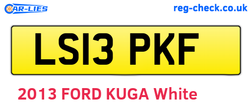 LS13PKF are the vehicle registration plates.