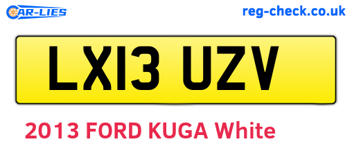 LX13UZV are the vehicle registration plates.