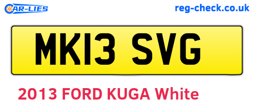 MK13SVG are the vehicle registration plates.