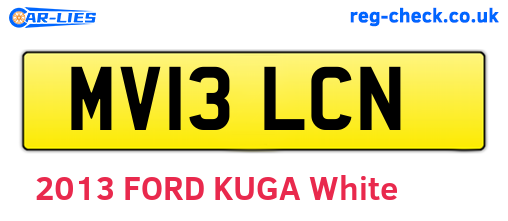 MV13LCN are the vehicle registration plates.