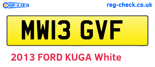 MW13GVF are the vehicle registration plates.