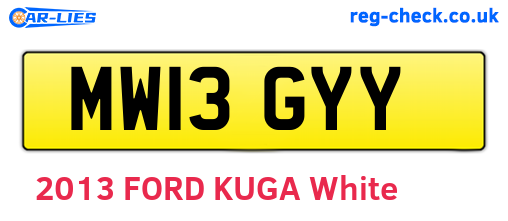 MW13GYY are the vehicle registration plates.