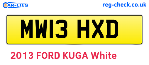 MW13HXD are the vehicle registration plates.