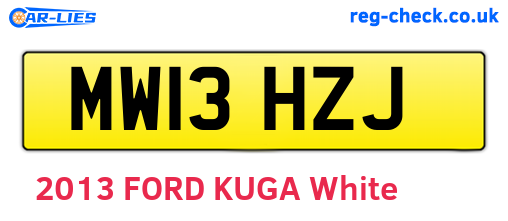 MW13HZJ are the vehicle registration plates.
