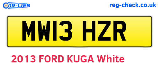 MW13HZR are the vehicle registration plates.