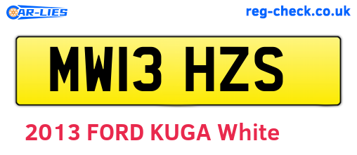 MW13HZS are the vehicle registration plates.