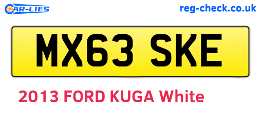 MX63SKE are the vehicle registration plates.