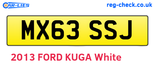 MX63SSJ are the vehicle registration plates.