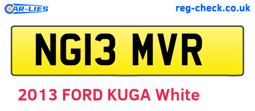 NG13MVR are the vehicle registration plates.