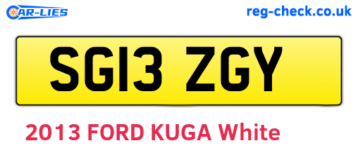SG13ZGY are the vehicle registration plates.