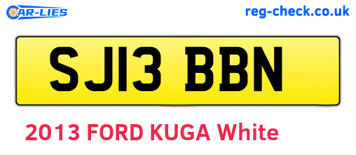 SJ13BBN are the vehicle registration plates.