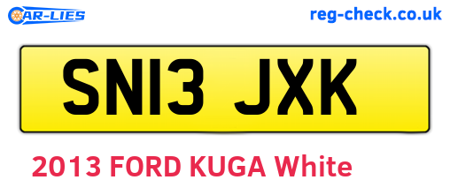 SN13JXK are the vehicle registration plates.