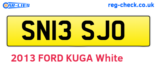 SN13SJO are the vehicle registration plates.
