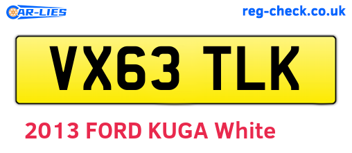 VX63TLK are the vehicle registration plates.