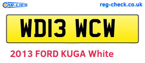WD13WCW are the vehicle registration plates.
