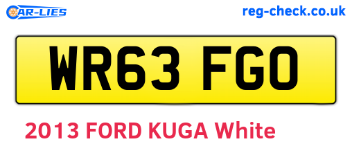 WR63FGO are the vehicle registration plates.