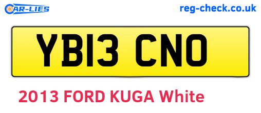 YB13CNO are the vehicle registration plates.