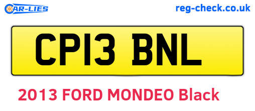 CP13BNL are the vehicle registration plates.