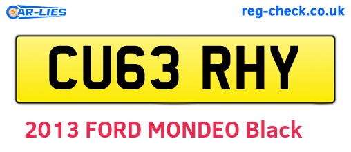 CU63RHY are the vehicle registration plates.