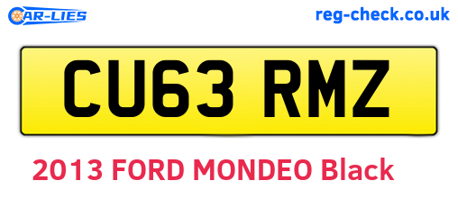 CU63RMZ are the vehicle registration plates.