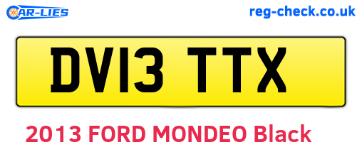DV13TTX are the vehicle registration plates.