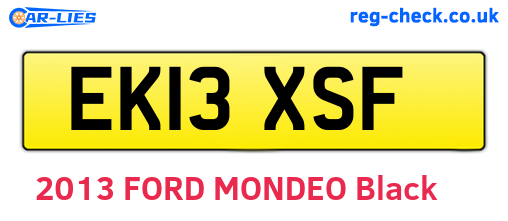 EK13XSF are the vehicle registration plates.