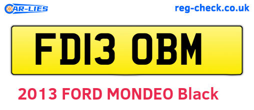FD13OBM are the vehicle registration plates.