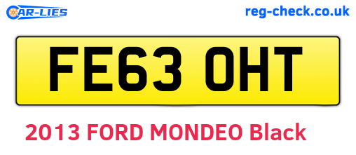 FE63OHT are the vehicle registration plates.