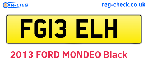 FG13ELH are the vehicle registration plates.