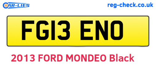 FG13ENO are the vehicle registration plates.