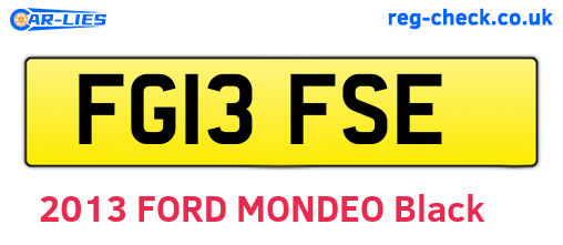 FG13FSE are the vehicle registration plates.